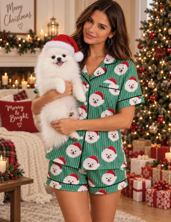 Custom Pet Christmas Pajamas – Personalized Photo Holiday Keepsake