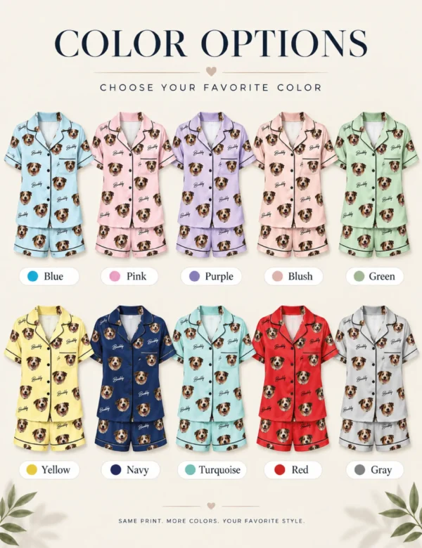 Buddy Custom Pet Name Pajama Short Set for Women