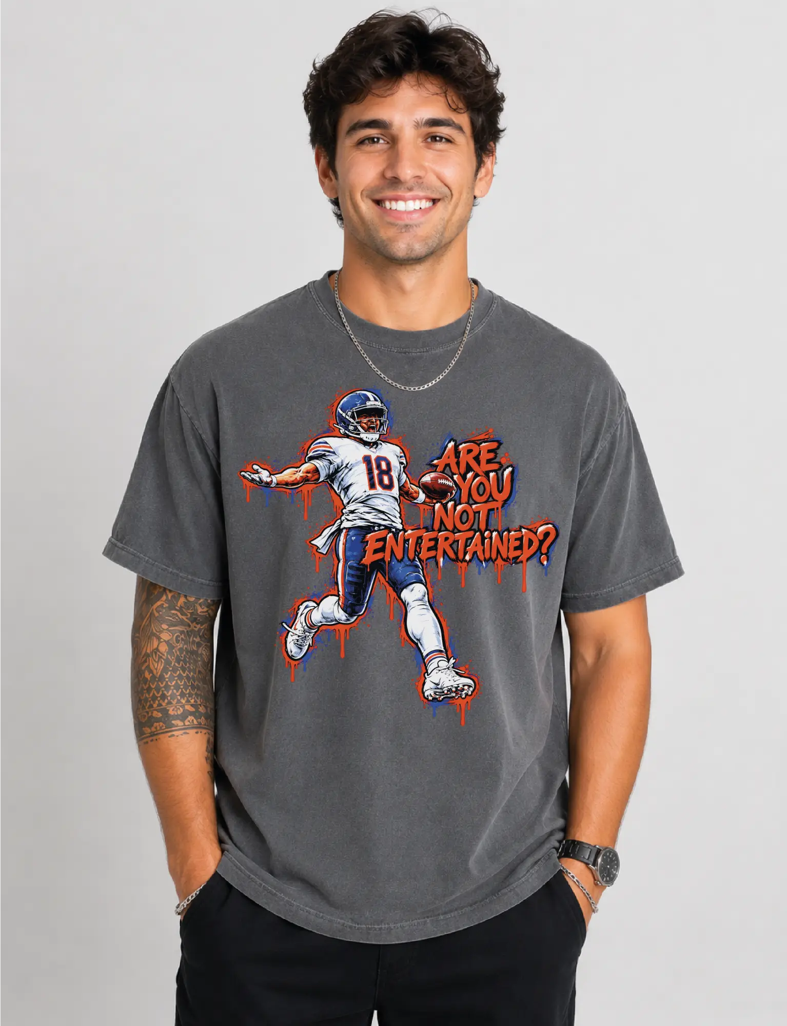 Are You Not Entertained Caricature CHICAGO FOOTBALL T-SHIRT