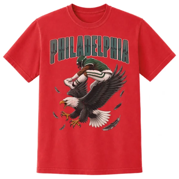 Philadelphia Football Football Shirt | Vintage Comfort Colors Tee PHILADELPHIA FOOTBALL T-SHIRT - product view 5