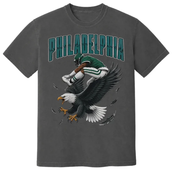 Philadelphia Football Football Shirt | Vintage Comfort Colors Tee PHILADELPHIA FOOTBALL T-SHIRT - product view 4