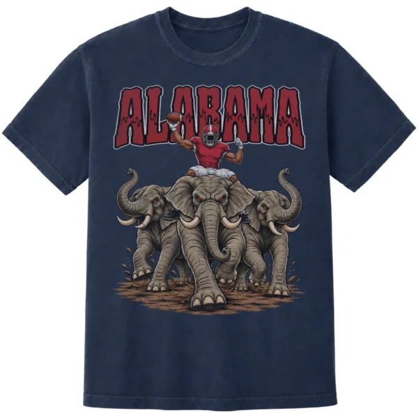 Alabama Football Football Shirt | Vintage Comfort Colors Tee ALABAMA FOOTBALL v3 T-SHIRT - product view 3