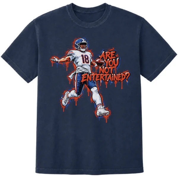 Are You Not Entertained Caricature CHICAGO FOOTBALL T-SHIRT - product view 3