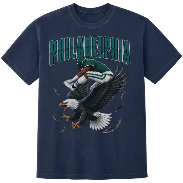 Philadelphia Football Football Shirt | Vintage Comfort Colors Tee PHILADELPHIA FOOTBALL T-SHIRT - product view 3