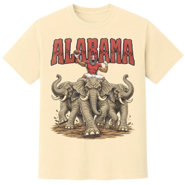 Alabama Football Football Shirt | Vintage Comfort Colors Tee ALABAMA FOOTBALL v3 T-SHIRT - product view 2