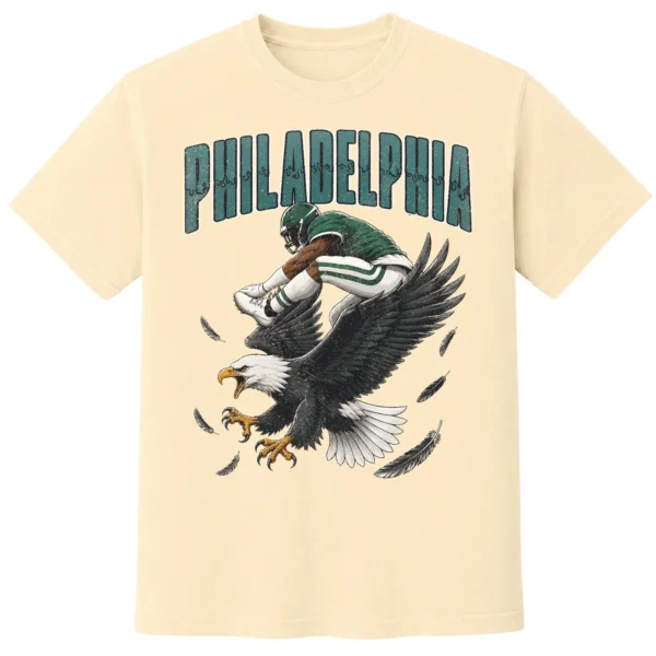Philadelphia Football Football Shirt | Vintage Comfort Colors Tee PHILADELPHIA FOOTBALL T-SHIRT - product view 2