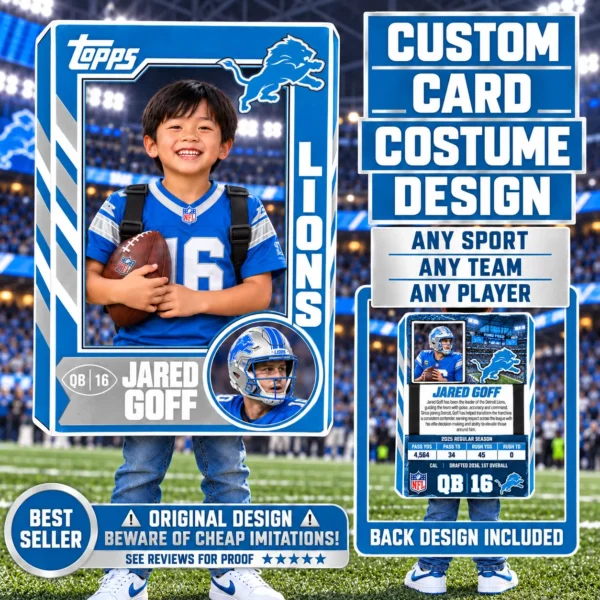 Custom Sports Trading Card Costume | DIY Wearable Sports Card | Editable Design | Baseball Card | Personalized | Halloween Costume. Digital File - Detroit