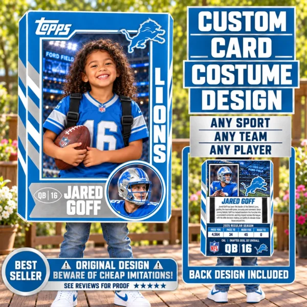 Custom Sports Trading Card Costume | DIY Wearable Sports Card | Editable Design | Baseball Card | Personalized | Halloween Costume. Digital File - Detroit