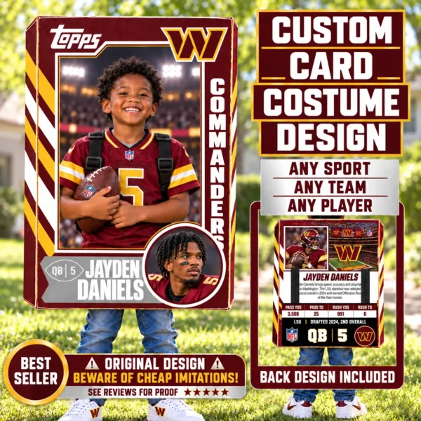 Custom Sports Trading Card Costume | DIY Wearable Sports Card | Editable Design | Baseball Card | Personalized | Halloween Costume. Digital File - Washington