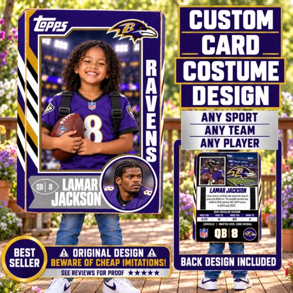 Custom Sports Trading Card Costume | DIY Wearable Sports Card | Editable Design | Baseball Card | Personalized | Halloween Costume. Digital File - Baltimore