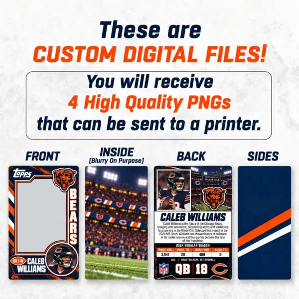 Custom Sports Trading Card Costume | DIY Wearable Sports Card | Editable Design | Baseball Card | Personalized | Halloween Costume. Digital File - Chicago
