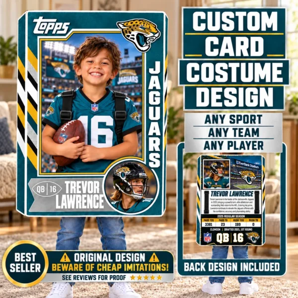 Custom Sports Trading Card Costume | DIY Wearable Sports Card | Editable Design | Baseball Card | Personalized | Halloween Costume. Digital File - Jacksonville