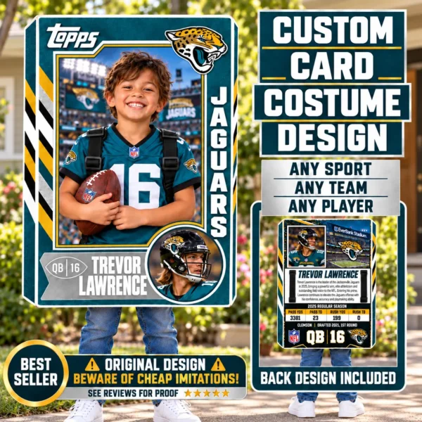 Custom Sports Trading Card Costume | DIY Wearable Sports Card | Editable Design | Baseball Card | Personalized | Halloween Costume. Digital File - Jacksonville