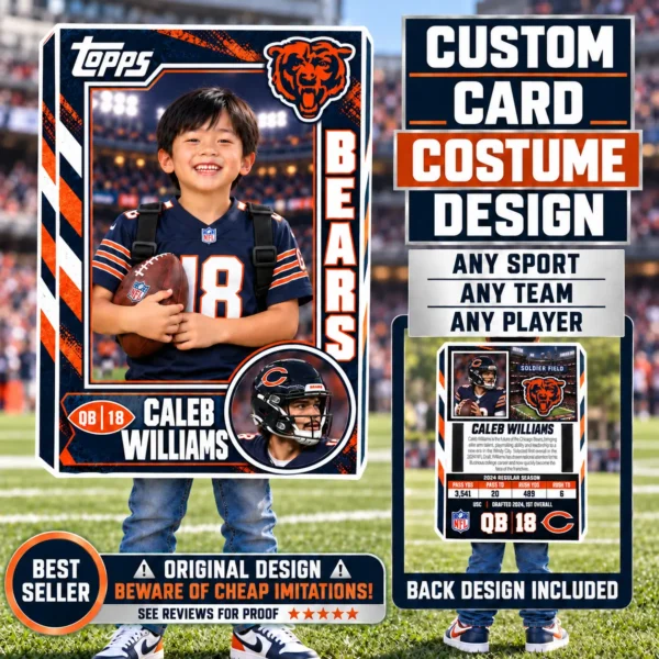 Custom Sports Trading Card Costume | DIY Wearable Sports Card | Editable Design | Baseball Card | Personalized | Halloween Costume. Digital File - Chicago