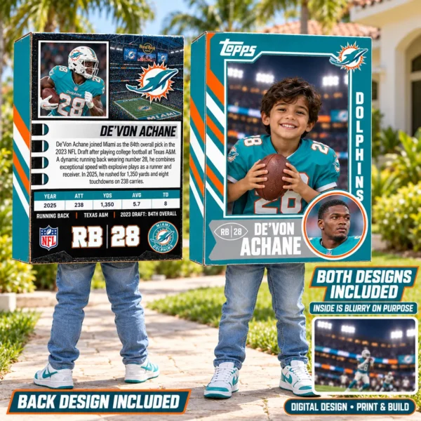 Custom Sports Trading Card Costume | DIY Wearable Sports Card | Editable Design | Baseball Card | Personalized | Halloween Costume. Digital File - Miami