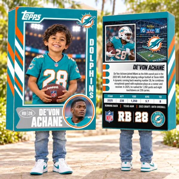 Custom Sports Trading Card Costume | DIY Wearable Sports Card | Editable Design | Baseball Card | Personalized | Halloween Costume. Digital File - Miami