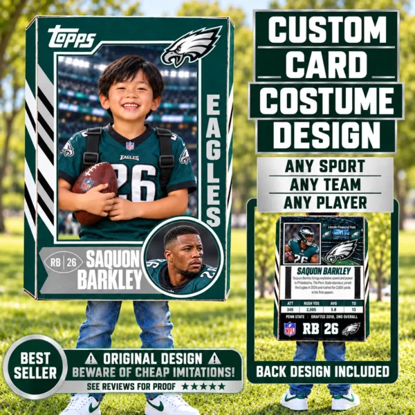 Custom Sports Trading Card Costume | DIY Wearable Sports Card | Editable Design | Baseball Card | Personalized | Halloween Costume. Digital File - Philadelphia