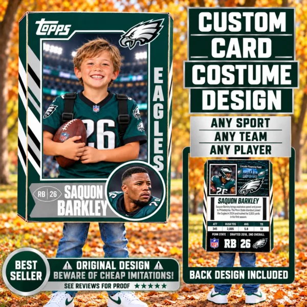 Custom Sports Trading Card Costume | DIY Wearable Sports Card | Editable Design | Baseball Card | Personalized | Halloween Costume. Digital File - Philadelphia