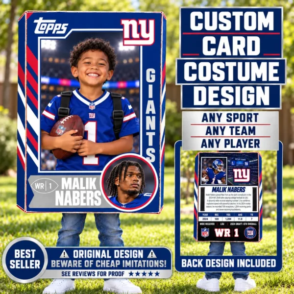 Custom Sports Trading Card Costume | DIY Wearable Sports Card | Editable Design | Baseball Card | Personalized | Halloween Costume. Digital File - New York