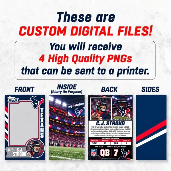 Custom Sports Trading Card Costume | DIY Wearable Sports Card | Editable Design | Baseball Card | Personalized | Halloween Costume. Digital File - Houston