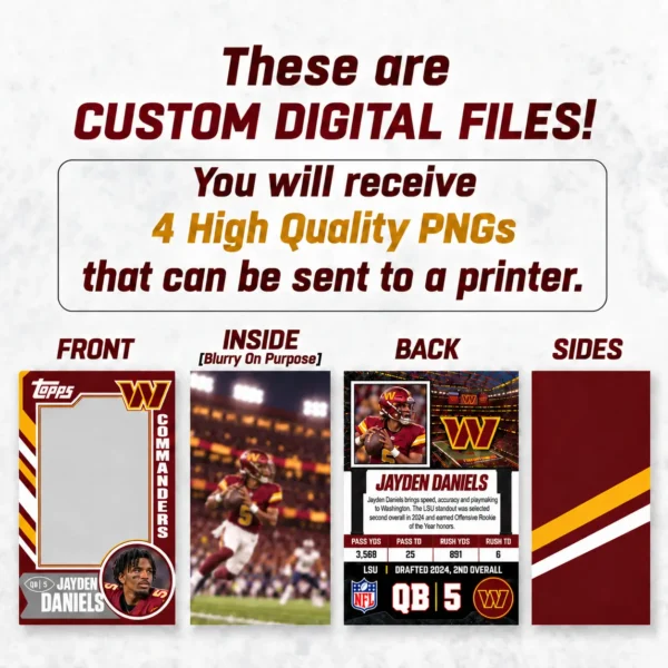 Custom Sports Trading Card Costume | DIY Wearable Sports Card | Editable Design | Baseball Card | Personalized | Halloween Costume. Digital File - Washington