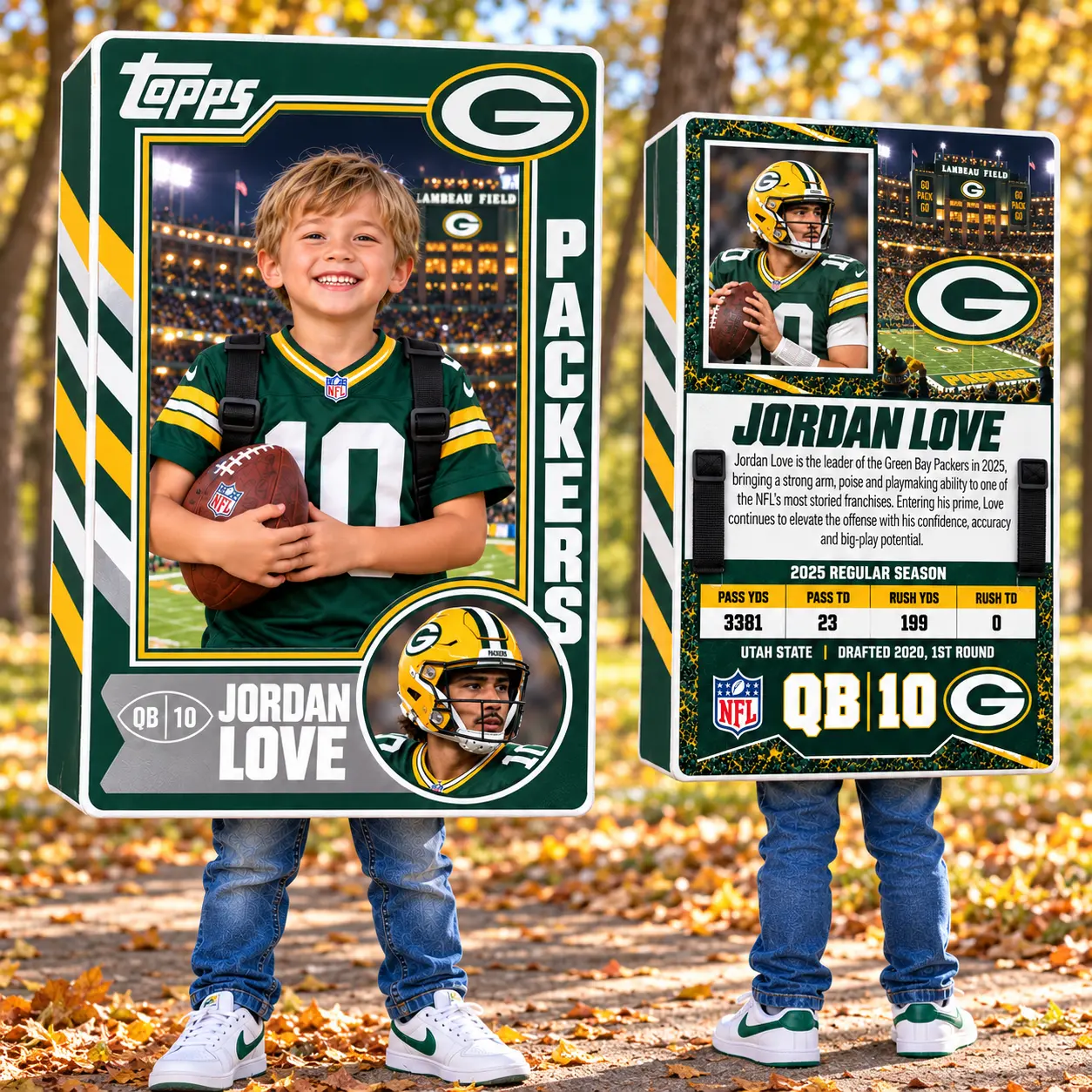 Custom Sports Trading Card Costume | DIY Wearable Sports Card | Editable Design | Baseball Card | Personalized | Halloween Costume. Digital File - Green Bay