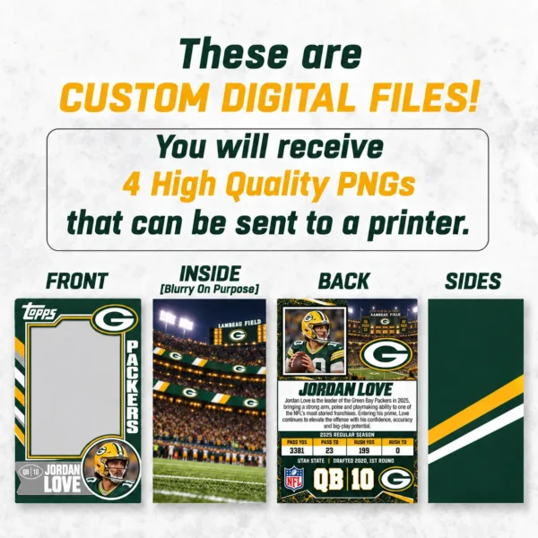 Custom Sports Trading Card Costume | DIY Wearable Sports Card | Editable Design | Baseball Card | Personalized | Halloween Costume. Digital File - Green Bay