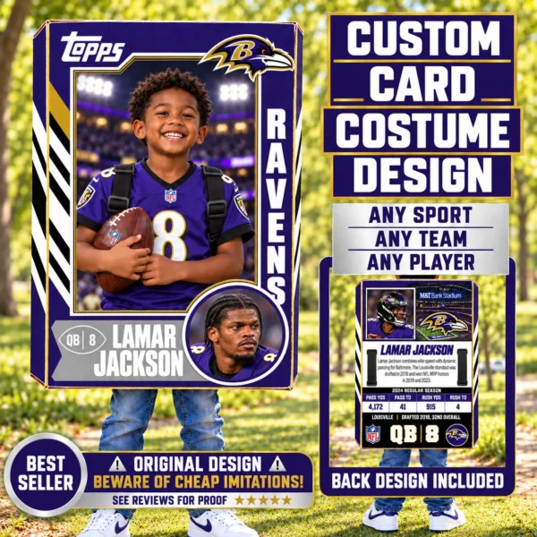Custom Sports Trading Card Costume | DIY Wearable Sports Card | Editable Design | Baseball Card | Personalized | Halloween Costume. Digital File - Baltimore