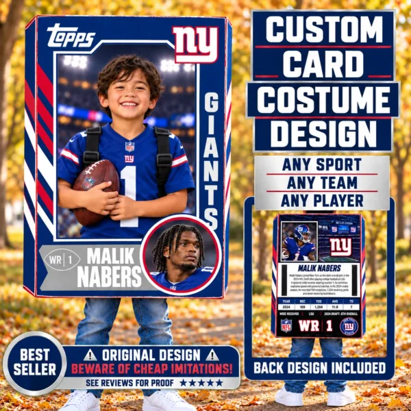 Custom Sports Trading Card Costume | DIY Wearable Sports Card | Editable Design | Baseball Card | Personalized | Halloween Costume. Digital File - New York