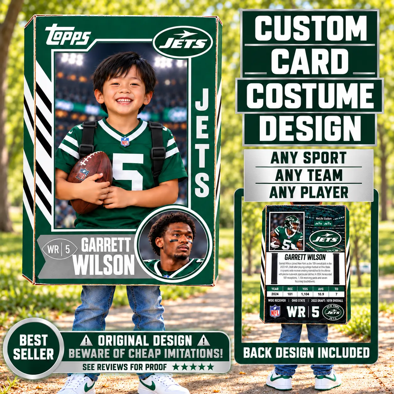 Custom Sports Trading Card Costume | DIY Wearable Sports Card | Editable Design | Baseball Card | Personalized | Halloween Costume. Digital File - New York