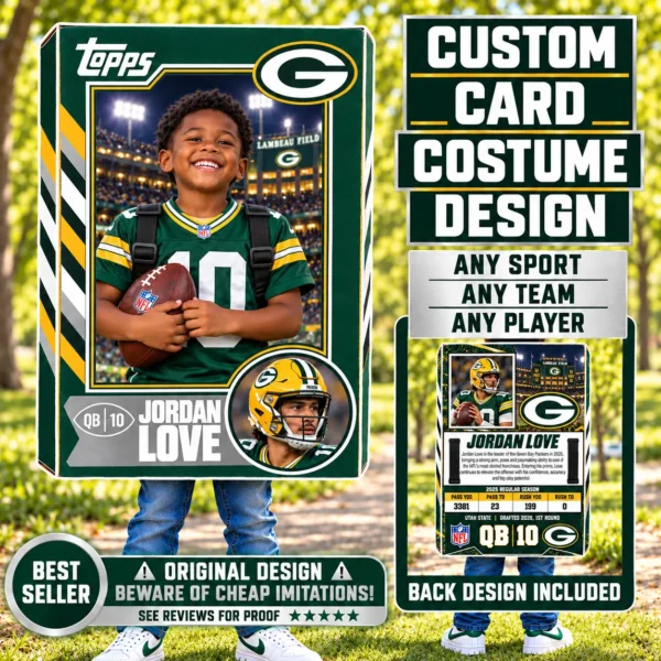 Custom Sports Trading Card Costume | DIY Wearable Sports Card | Editable Design | Baseball Card | Personalized | Halloween Costume. Digital File - Green Bay