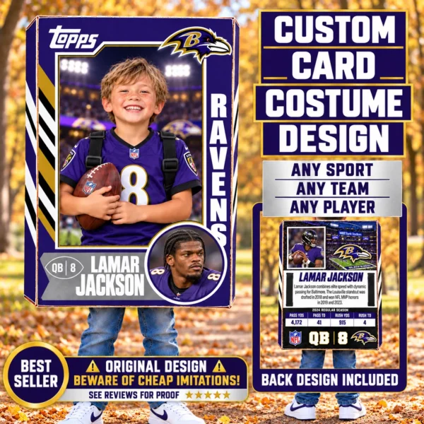 Custom Sports Trading Card Costume | DIY Wearable Sports Card | Editable Design | Baseball Card | Personalized | Halloween Costume. Digital File - Baltimore