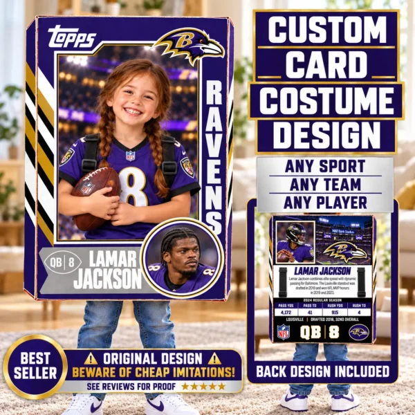 Custom Sports Trading Card Costume | DIY Wearable Sports Card | Editable Design | Baseball Card | Personalized | Halloween Costume. Digital File - Baltimore