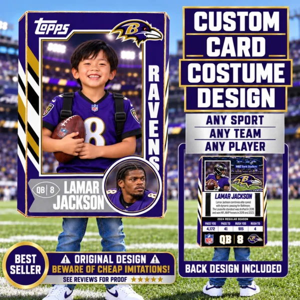 Custom Sports Trading Card Costume | DIY Wearable Sports Card | Editable Design | Baseball Card | Personalized | Halloween Costume. Digital File - Baltimore