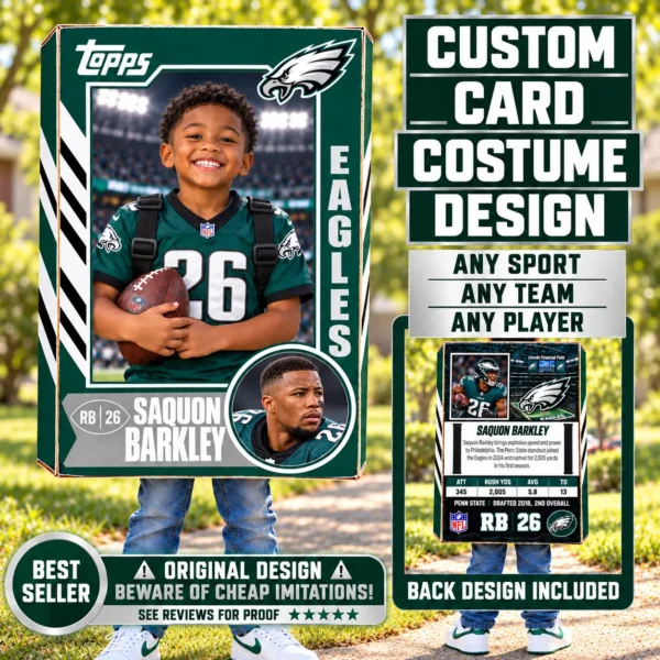 Custom Sports Trading Card Costume | DIY Wearable Sports Card | Editable Design | Baseball Card | Personalized | Halloween Costume. Digital File - Philadelphia