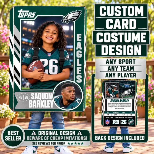 Custom Sports Trading Card Costume | DIY Wearable Sports Card | Editable Design | Baseball Card | Personalized | Halloween Costume. Digital File - Philadelphia