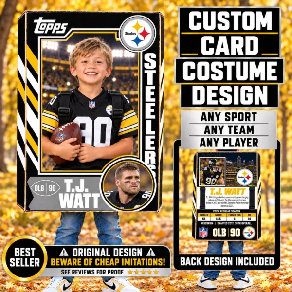 Custom Sports Trading Card Costume | DIY Wearable Sports Card | Editable Design | Baseball Card | Personalized | Halloween Costume. Digital File - Pittsburgh