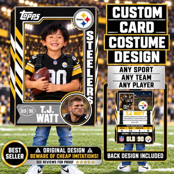 Custom Sports Trading Card Costume | DIY Wearable Sports Card | Editable Design | Baseball Card | Personalized | Halloween Costume. Digital File - Pittsburgh