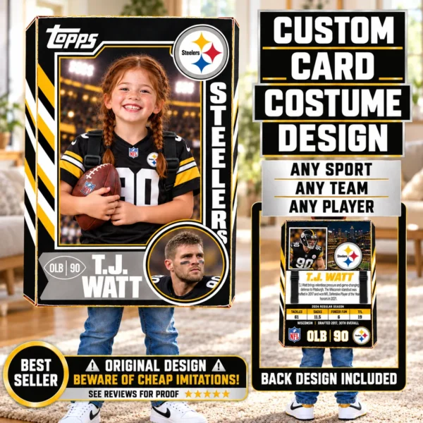 Custom Sports Trading Card Costume | DIY Wearable Sports Card | Editable Design | Baseball Card | Personalized | Halloween Costume. Digital File - Pittsburgh
