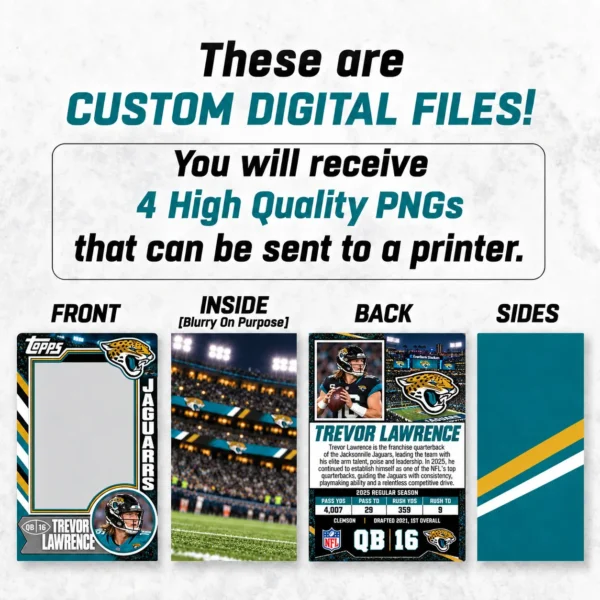 Custom Sports Trading Card Costume | DIY Wearable Sports Card | Editable Design | Baseball Card | Personalized | Halloween Costume. Digital File - Jacksonville