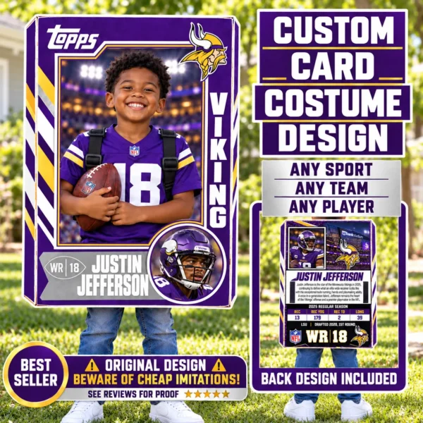 Custom Sports Trading Card Costume | DIY Wearable Sports Card | Editable Design | Baseball Card | Personalized | Halloween Costume. Digital File - Minnesota