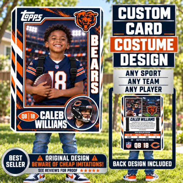 Custom Sports Trading Card Costume | DIY Wearable Sports Card | Editable Design | Baseball Card | Personalized | Halloween Costume. Digital File - Chicago