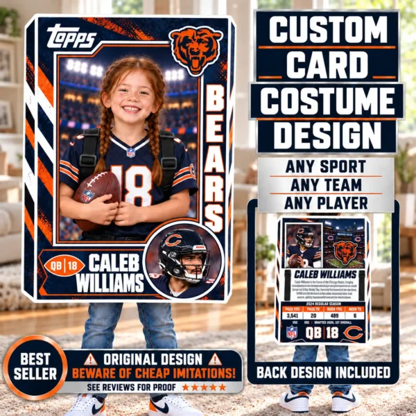 Custom Sports Trading Card Costume | DIY Wearable Sports Card | Editable Design | Baseball Card | Personalized | Halloween Costume. Digital File - Chicago
