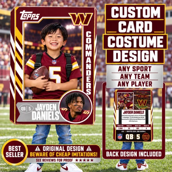 Custom Sports Trading Card Costume | DIY Wearable Sports Card | Editable Design | Baseball Card | Personalized | Halloween Costume. Digital File - Washington