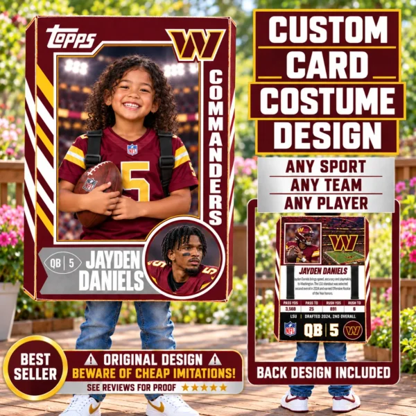 Custom Sports Trading Card Costume | DIY Wearable Sports Card | Editable Design | Baseball Card | Personalized | Halloween Costume. Digital File - Washington