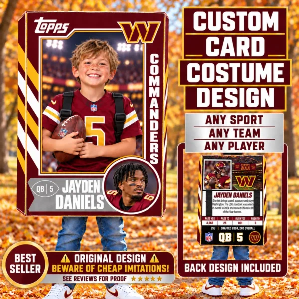 Custom Sports Trading Card Costume | DIY Wearable Sports Card | Editable Design | Baseball Card | Personalized | Halloween Costume. Digital File - Washington